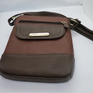 Stone Mountain USA Colorblock Mini Crossbody Bag Brown Taupe Leather Vintage